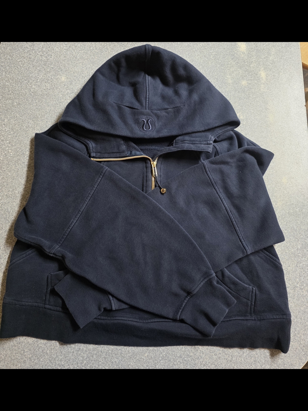 lululemon athletica Black Zip-Up Hoodie with Gold Zipper